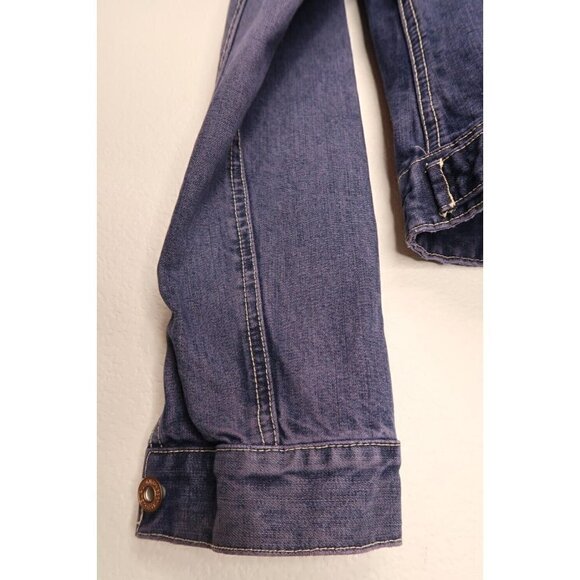 GAP Blue Denim Trucker Jean Jacket Dark Wash Cotton Women's Size XS Extra Small - Picture 11 of 13